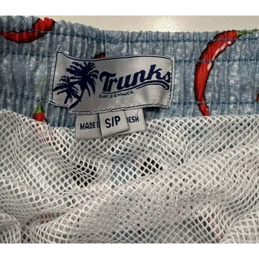 Trunks Surf & Swim Small Chili Pepper Print Board Shorts Swim Lined Beach Cruise